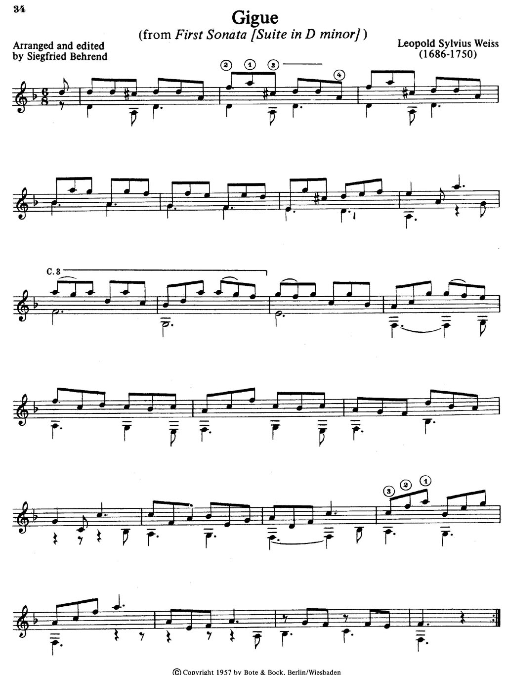吉格舞曲(选自第一奏鸣曲[d小调组曲] )
